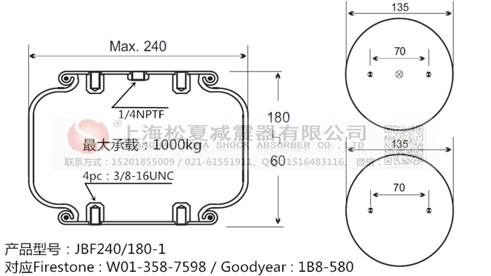 JBF240-180-1橡胶<a href='http://www.43u8.cn/' target='_blank'><u>空气弹簧</u></a>