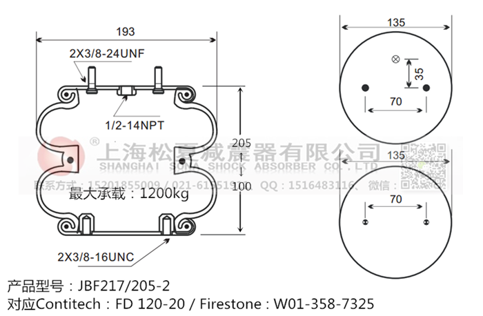 JBF217/205-2橡胶<a href='http://www.43u8.cn/' target='_blank'><u>空气弹簧</u></a>
