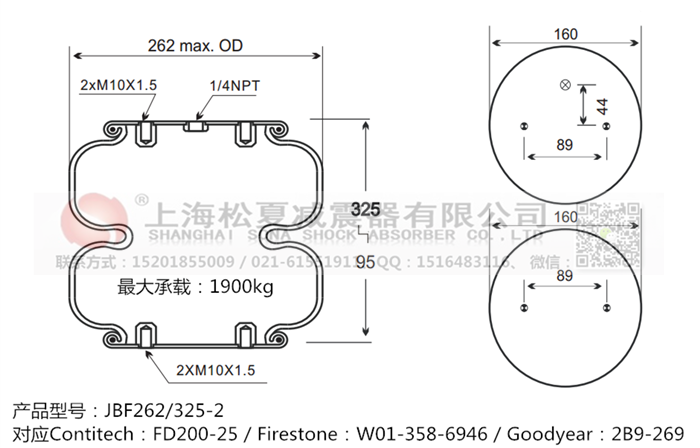 JBF262/325-2橡胶<a href='http://www.43u8.cn/' target='_blank'><u>空气弹簧</u></a>